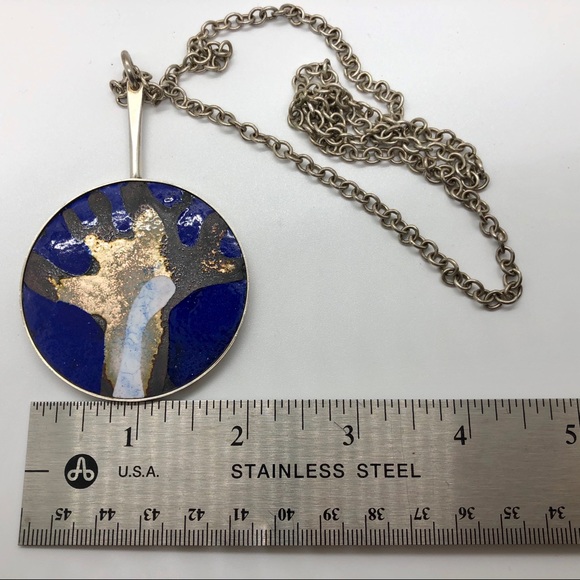 Sold! BORGE NIELSEN Enamel Necklace Pendant - Picture 4 of 6